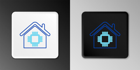Line Smart home icon isolated on grey background. Remote control. Colorful outline concept. Vector
