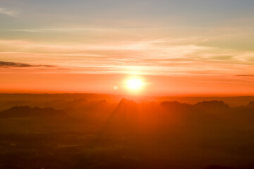 Loei Province Thailand sunset at Phu Kradueng National Park. Is one of the attractions of the most...