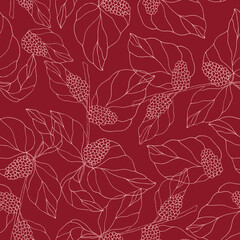 Mulberry hand drawn seamless pattern. Botanical design