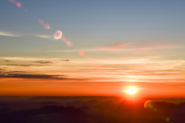 Loei Province Thailand sunset at Phu Kradueng National Park. Is one of the attractions of the most...