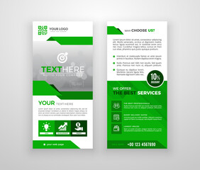 Double-sided DL flyer design. Brochure or flyer template. Layout with modern elements and photo space.