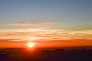 Loei Province Thailand sunset at Phu Kradueng National Park. Is one of the attractions of the most...