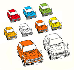 Naklejka premium クルマ,昭和,昔,レトロ,旧車、９種