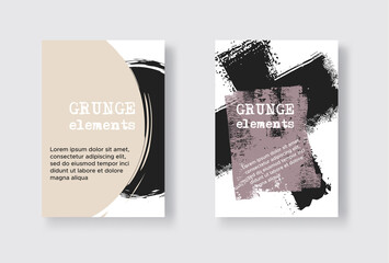 Collection of grunge covers with brush strokes.