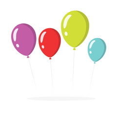 Balloons vector isolated colorful clipart flat cartoon illustration on white background