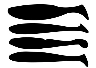 Silicone bait for fishing in a set.