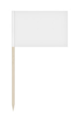 Blank toothpick flag isolated on white background, front view
