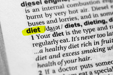 Highlighted word diet concept and meaning