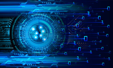 Blue eye cyber circuit future technology concept background