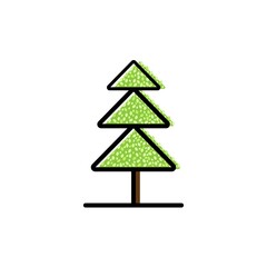 Icon tree. Green Tree with Leaves. Vector outline Illustration. Plant in Garden. Tree with green leaves.