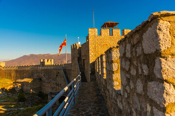 OHRID, NORTH MACEDONIA: The Old Fortress of King Samuel or Samuel's Stronghold in Ohrid, a UNESCO...