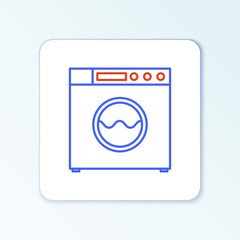 Line Washer icon isolated on white background. Washing machine icon. Clothes washer - laundry machine. Home appliance symbol. Colorful outline concept. Vector