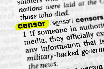 Highlighted word censor concept and meaning.