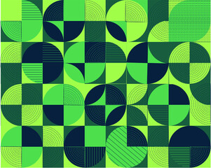 Abstract geometric background with circles, squares, lines. Vector Background Illustration.