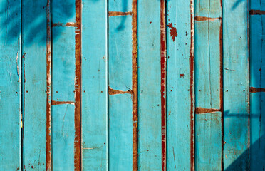 Old blue wood wall texture for background