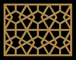 Laser Cutting Template. Decorative Panel. Middle Eastern Geometric Pattern.
