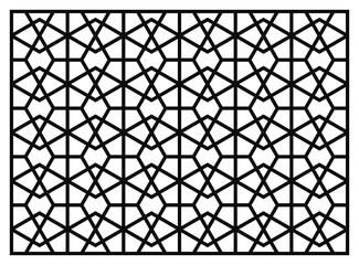 Laser Cutting Template. Decorative Panel. Middle Eastern Geometric Pattern.