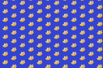 Orange Boat Patern.Minimal concept,organic food sailing ship.