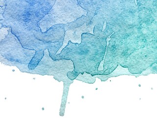 Abstract blue and green watercolor stains for background
