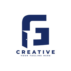 Initial Letter G with Door Negative Space Logo Design. Usable for Construction Architecture Building Logo