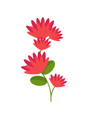 cartoon scene with isolated flower illustration