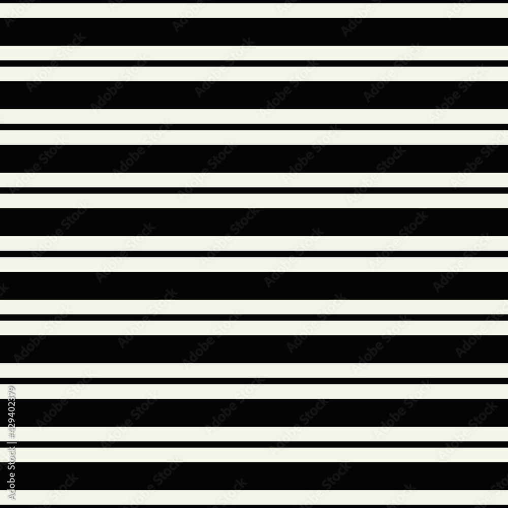 Poster Horizontal lines pattern. Seamless and vector monochrome lines.