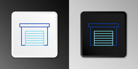 Line Garage icon isolated on grey background. Colorful outline concept. Vector