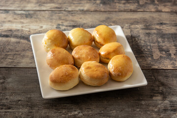 American crush butter biscuits on wooden table