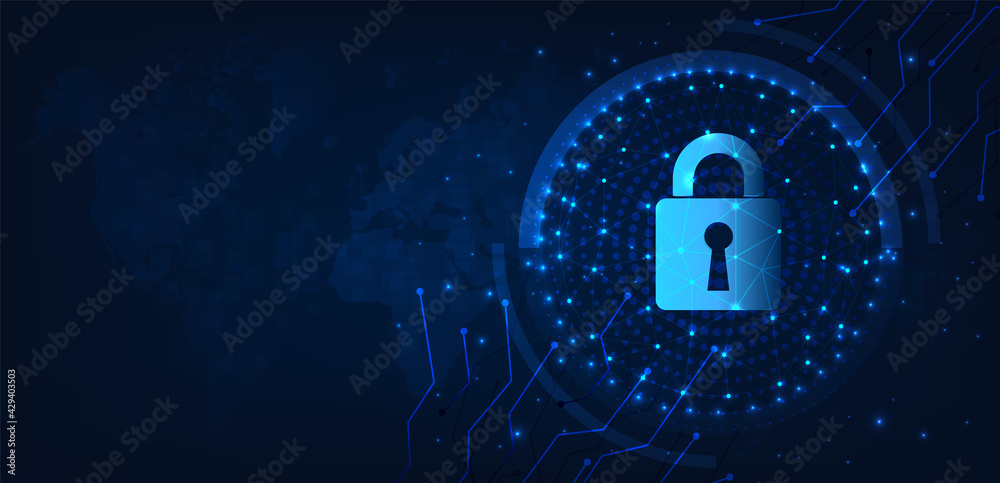 Leinwandbilder global network security concept design.cyber security and information or global network protection.p