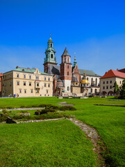 Fototapeta na wymiar Krakow, Poland. Wawel Royal Castle and Wawel Cathedral on sunny summer day.