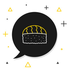 Line Sushi icon isolated on white background. Traditional Japanese food. Colorful outline concept. Vector