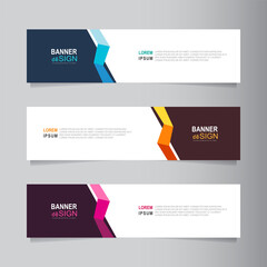 Vector abstract web banner design template, minimal geometric background