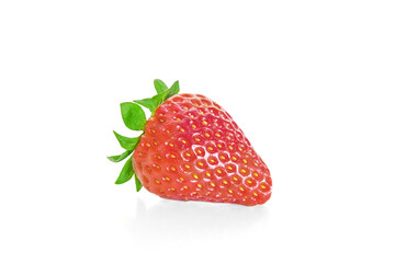 one whole ripe strawberry isolated on a white background 