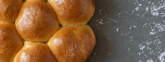 Banner of Traditional buchteln, sweet buns filled with jam
