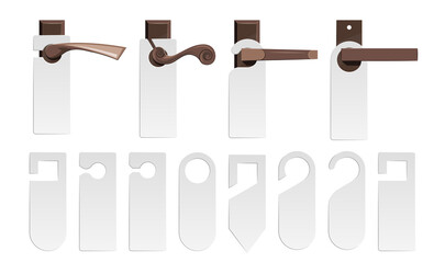 Door hangers vector set in flat style