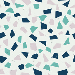 Terrazzo flooring vector seamless pattern. Classic venetian terrazzo style of floor of stone, granite, quartz.