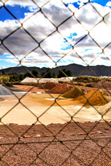 Colorful construction aggregate mountains in Spain