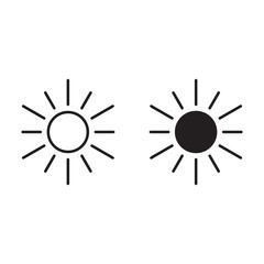 sun line vector icon