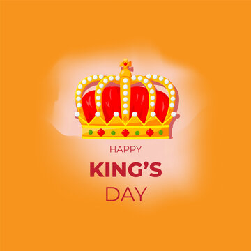 Vector illustration concept of King's Day celebrations in Netherlands. Dutch national holiday