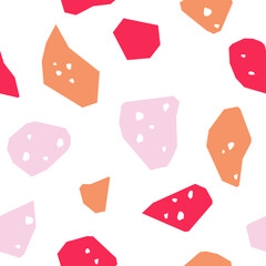 Terrazzo flooring vector seamless pattern. Classic venetian terrazzo style of floor of stone, granite, quartz.