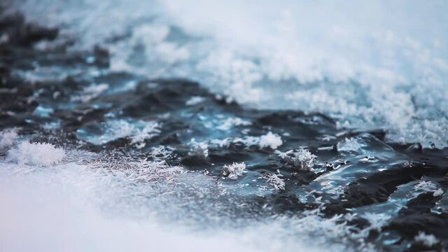 Under the ice flows water that could not freeze during the cold and long winter. Ice and snow are trying to hold the current in their shackles.