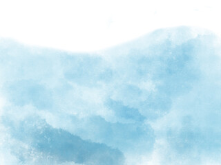 海の波のようなイメージの壁紙、水彩画をつかった青色の背景