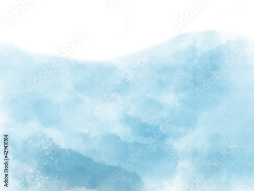 海の波のようなイメージの壁紙 水彩画をつかった青色の背景 Wall Mural Scenes Works