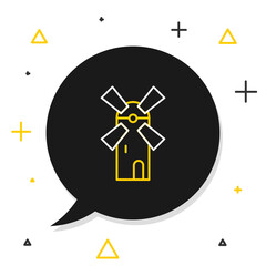 Line Windmill icon isolated on white background. Colorful outline concept. Vector