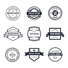 Vintage Badges Logo Template Vector Set