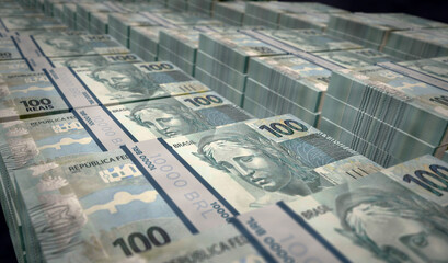 Brazilian Real money banknotes pack illustration