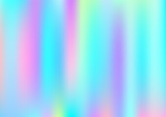 Holograph Trendy Banner. Unfocused Girlie Foil Holo Teal. Rainbow