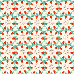 Hand-drawn abstract flowers in the shape of a Moroccan seamless pattern for Ramadan Karim greeting cards, fabrics, wallpaper, tiles.Decorative vector illustrations