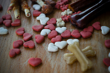 Dog tasty colored biscuits, snacks for dogs 