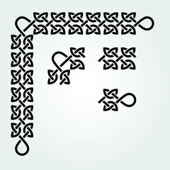 Celtic style corner isolated on white background. Vector illustration